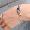 Pulsera trenzada de plata con amatista
