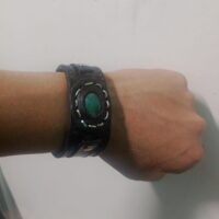 Pulsera de cuero con turquesa