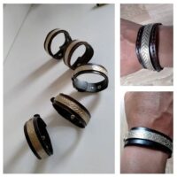 Pulsera de cuero con metal