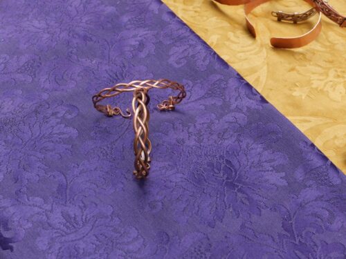 Pulsera de cobre trenzado de tres cabos